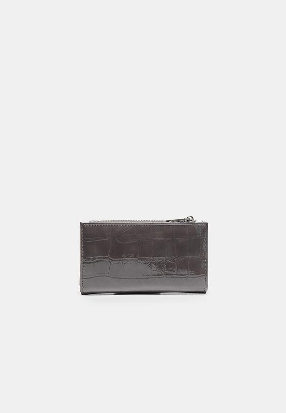 portemonnaie basique effet croco
