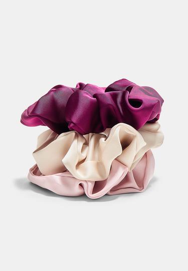 Set of 3 satin scrunchies — Pink 5