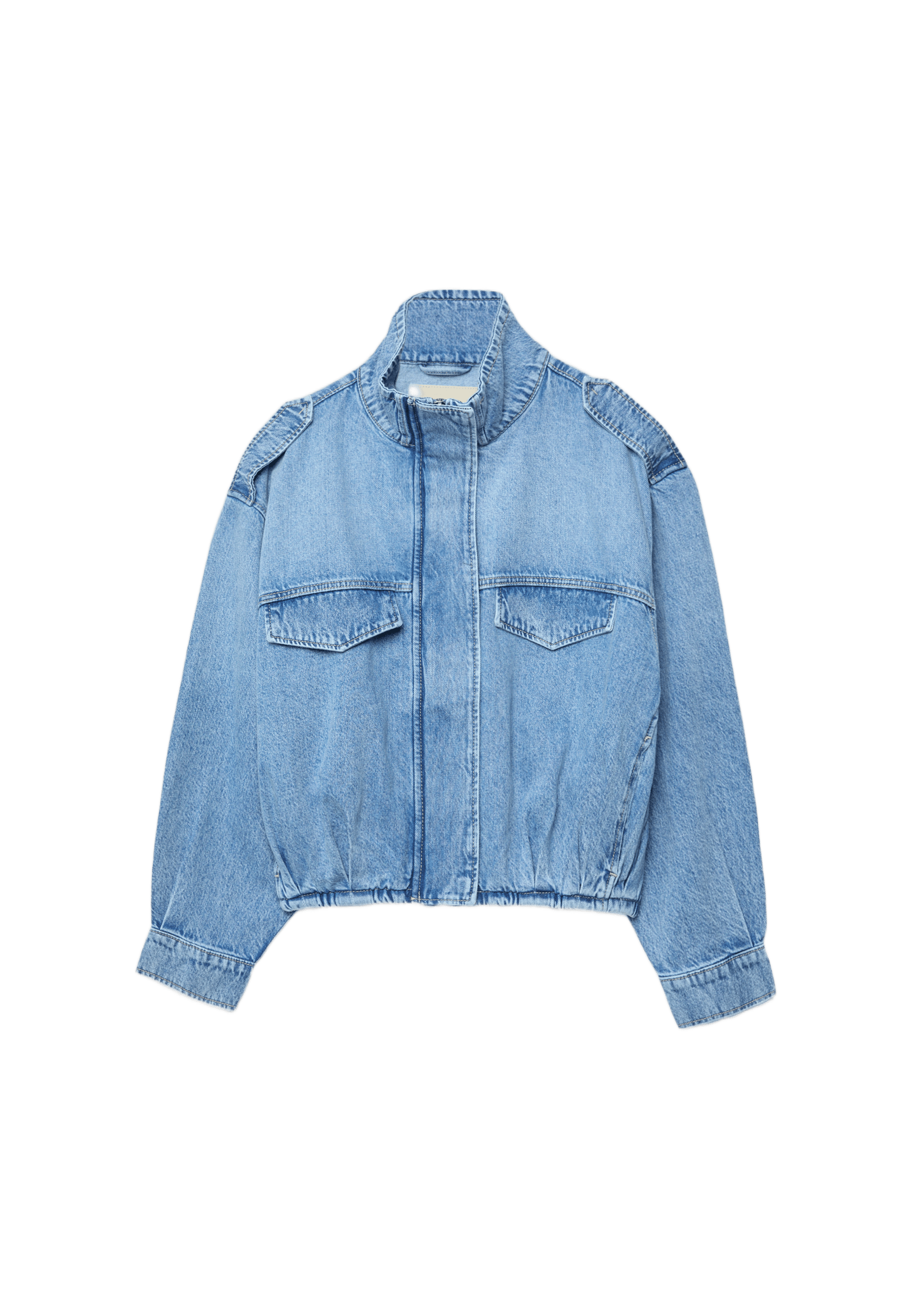 Balloon-fit denim jacket — MEDIUM LIGHT BLUE DENIM