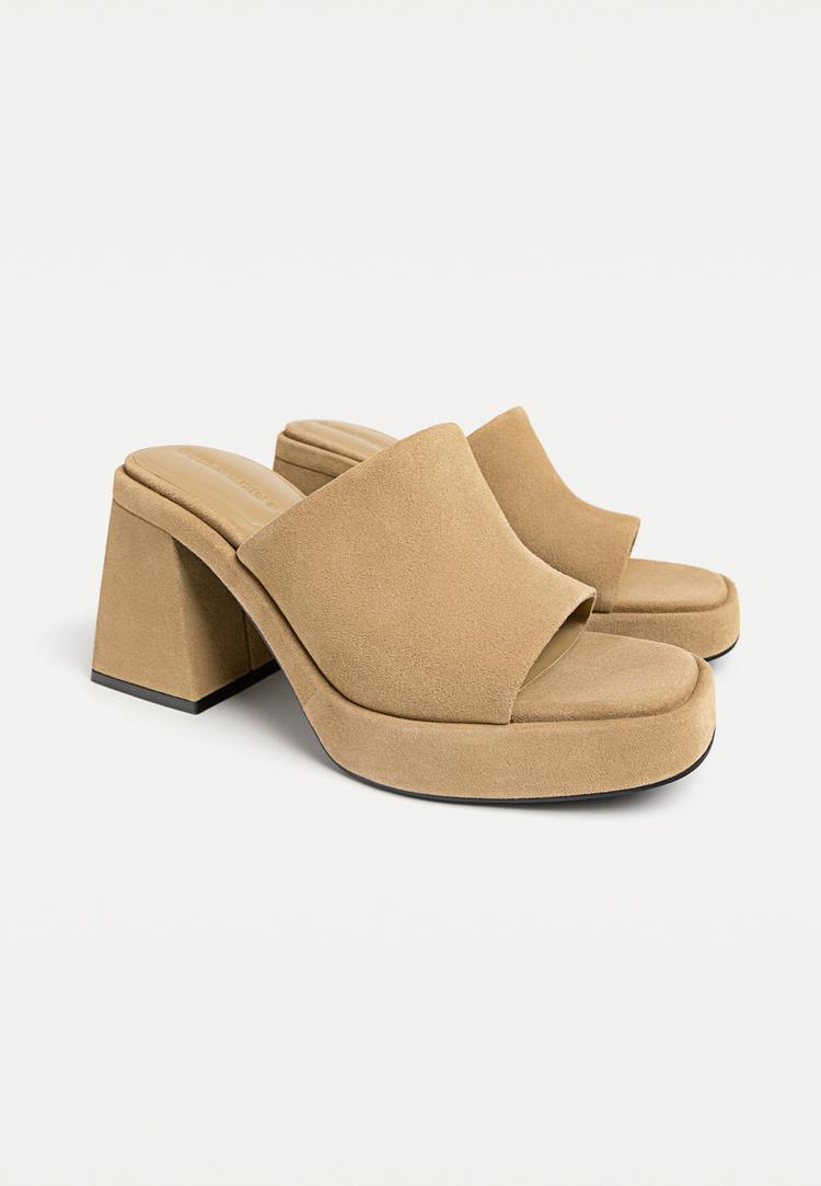 sandalia tacon piel plataforma