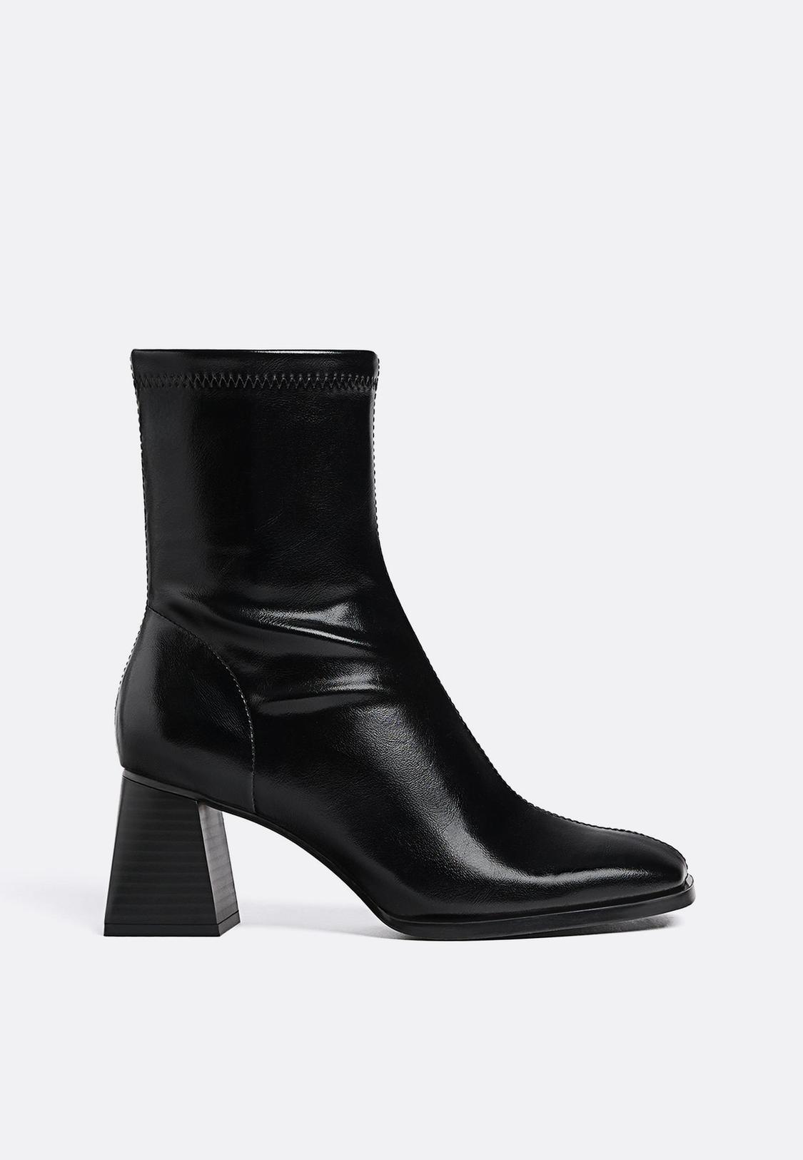 heeled boots womens leather short boots