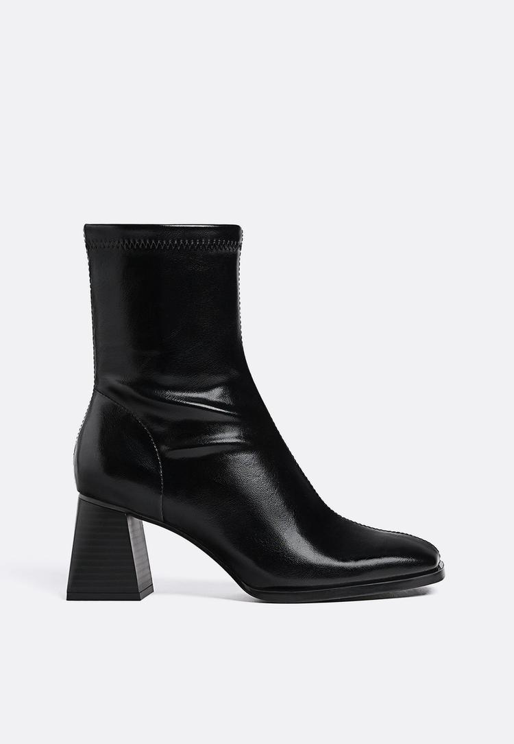 Stradivarius Mid-heel boots with stretch legs BLACK 3