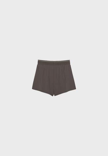 Smart elasticated waist shorts — Brown 7