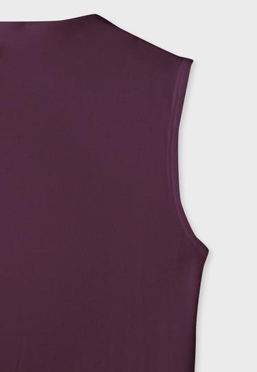 Sleeveless funnel neck T-shirt — Dark purple 9