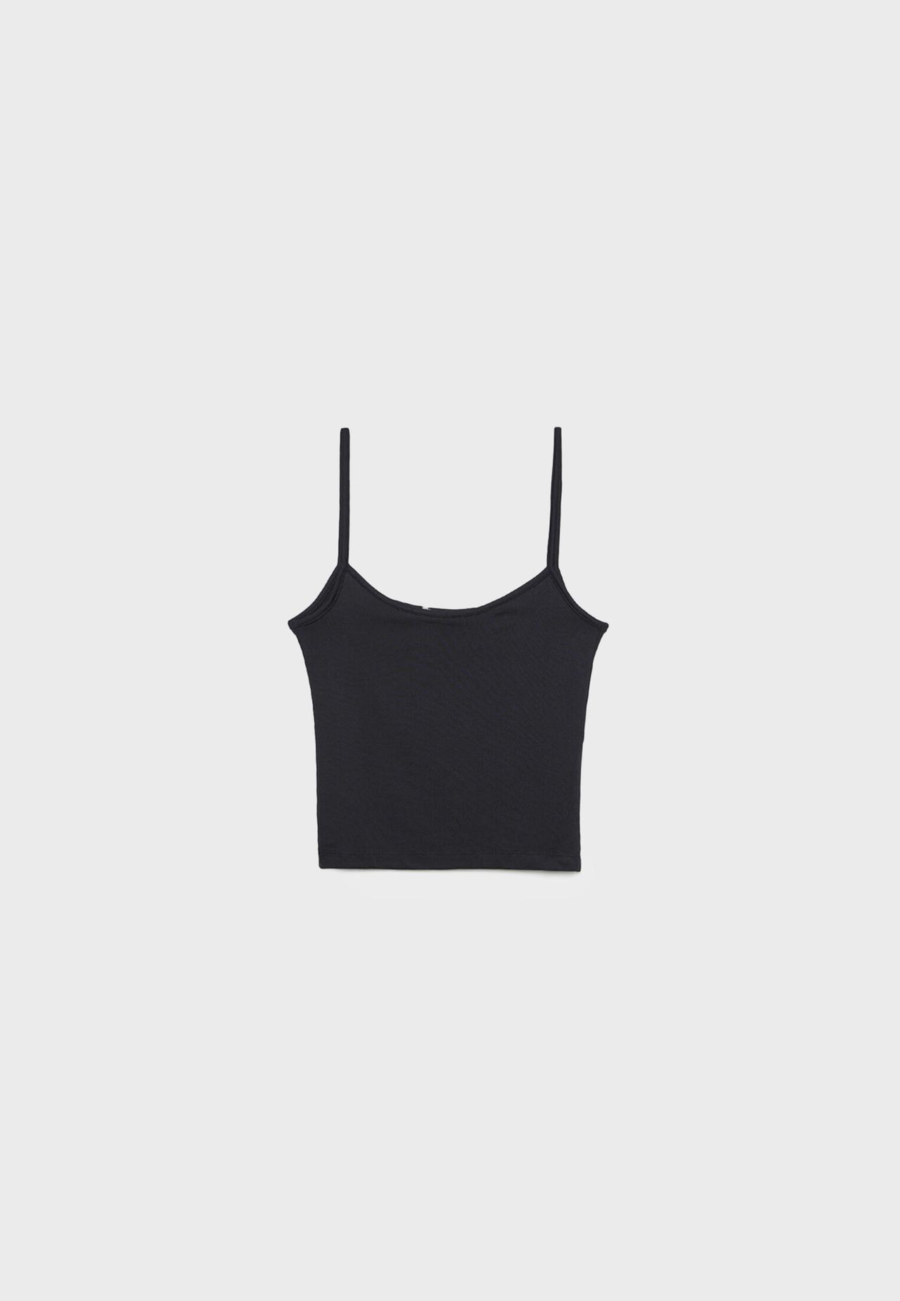 Polyamide strappy top — Black
