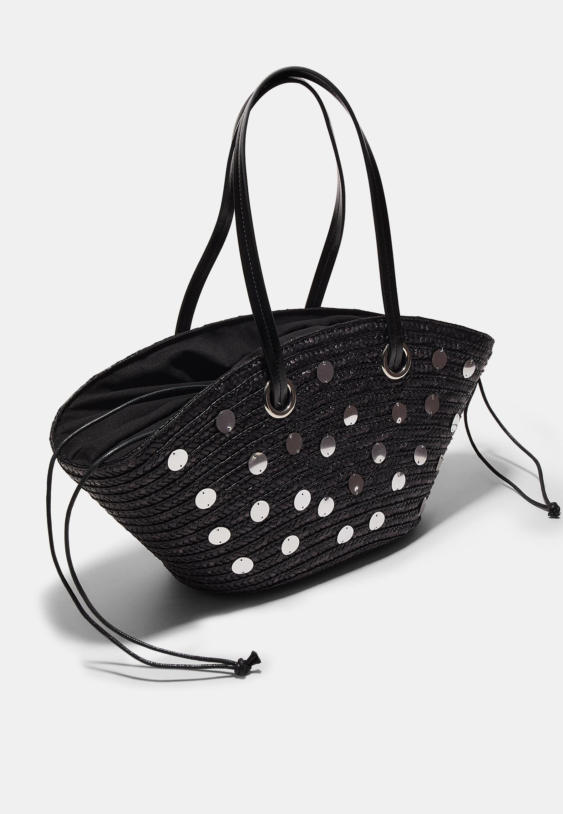 Pullu sepet omuz çantası