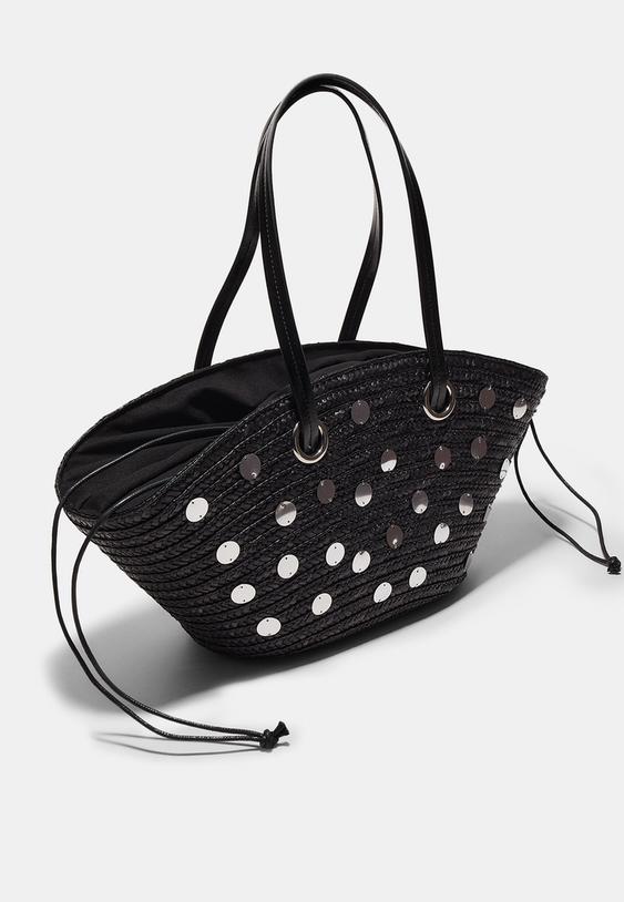 bolso de hombro cesta lentejuelas