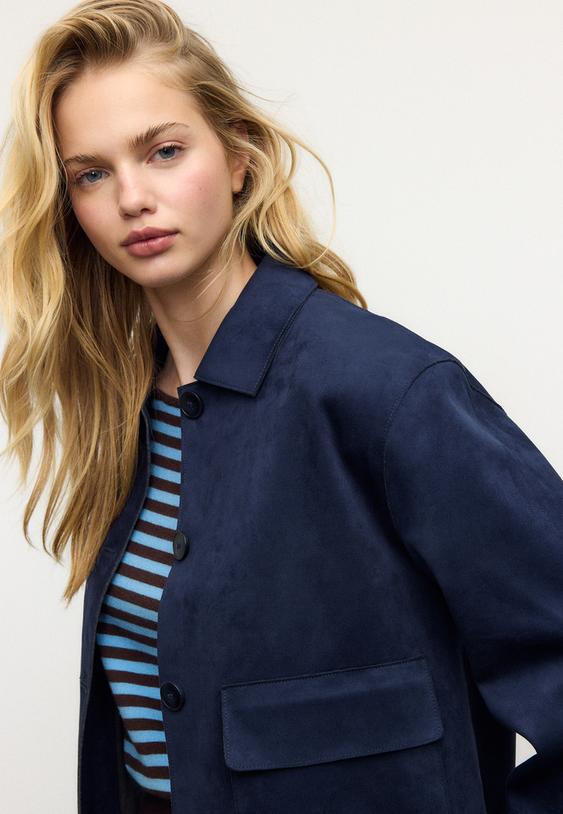 cazadora bolsillos efecto ante