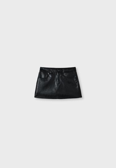 D62 leather effect skort — Black 7