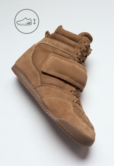 Trainers with hidden wedge — BEIGE 1