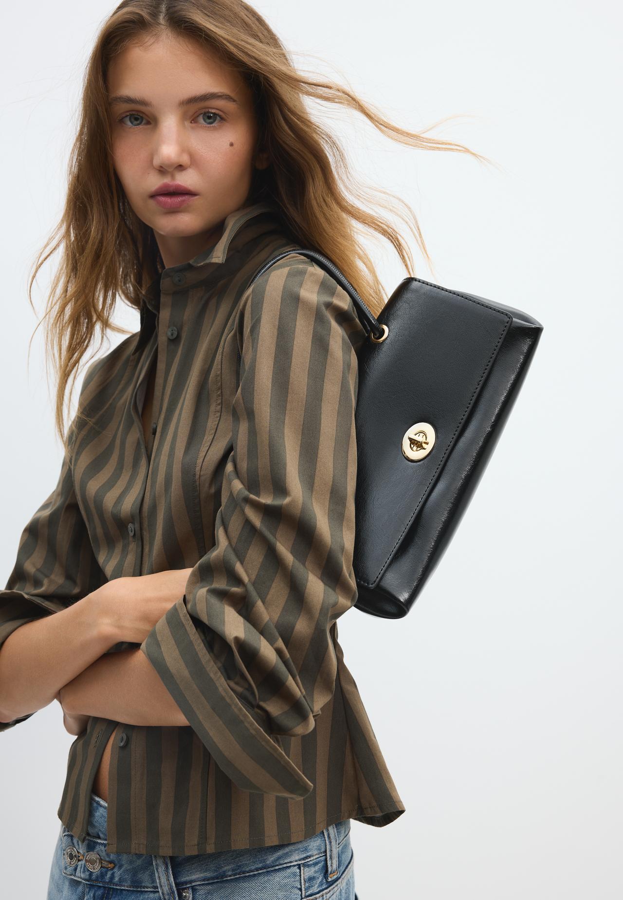 City double handle crossbody bag — Black
