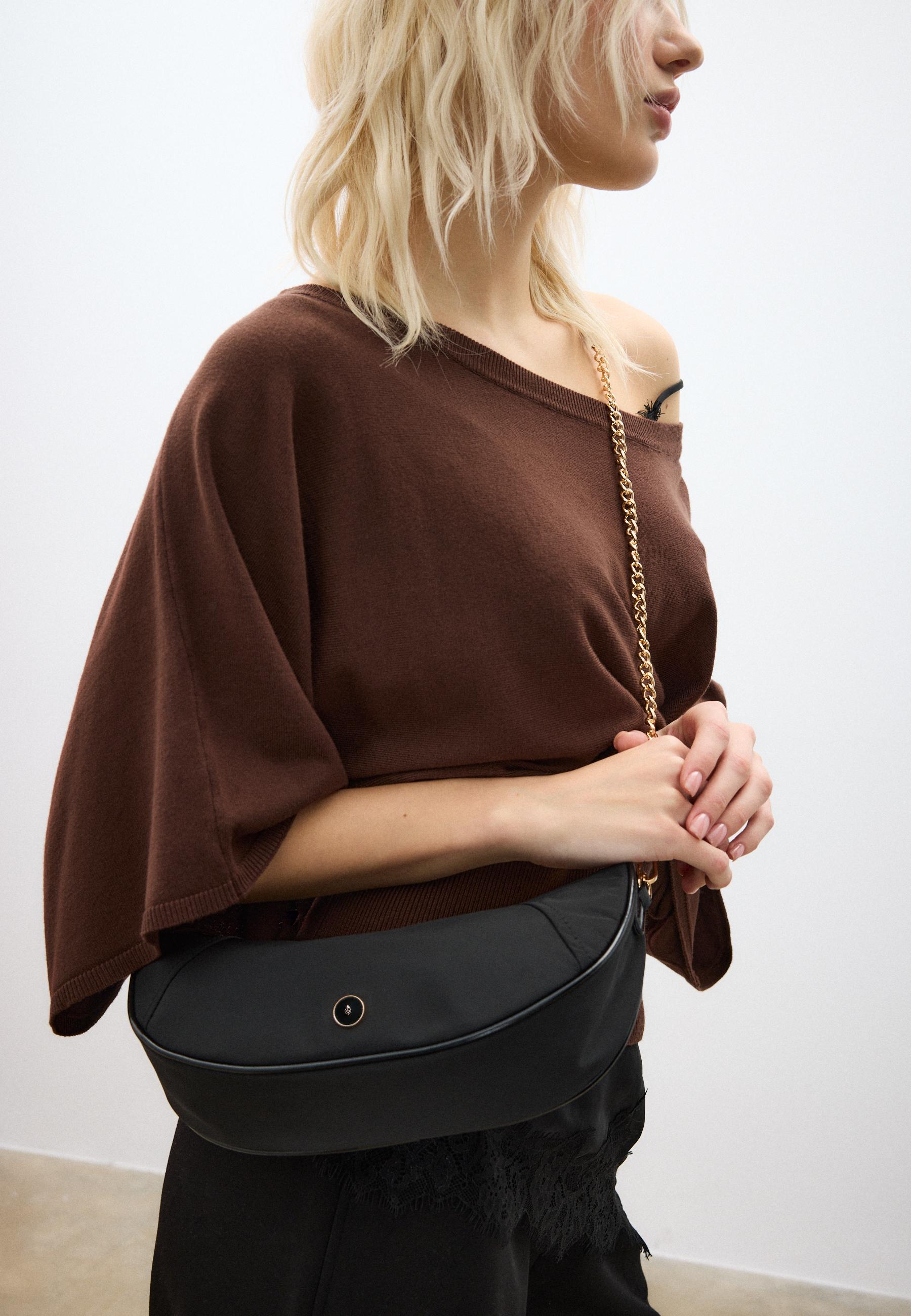 Nylon moon crossbody bag — Black