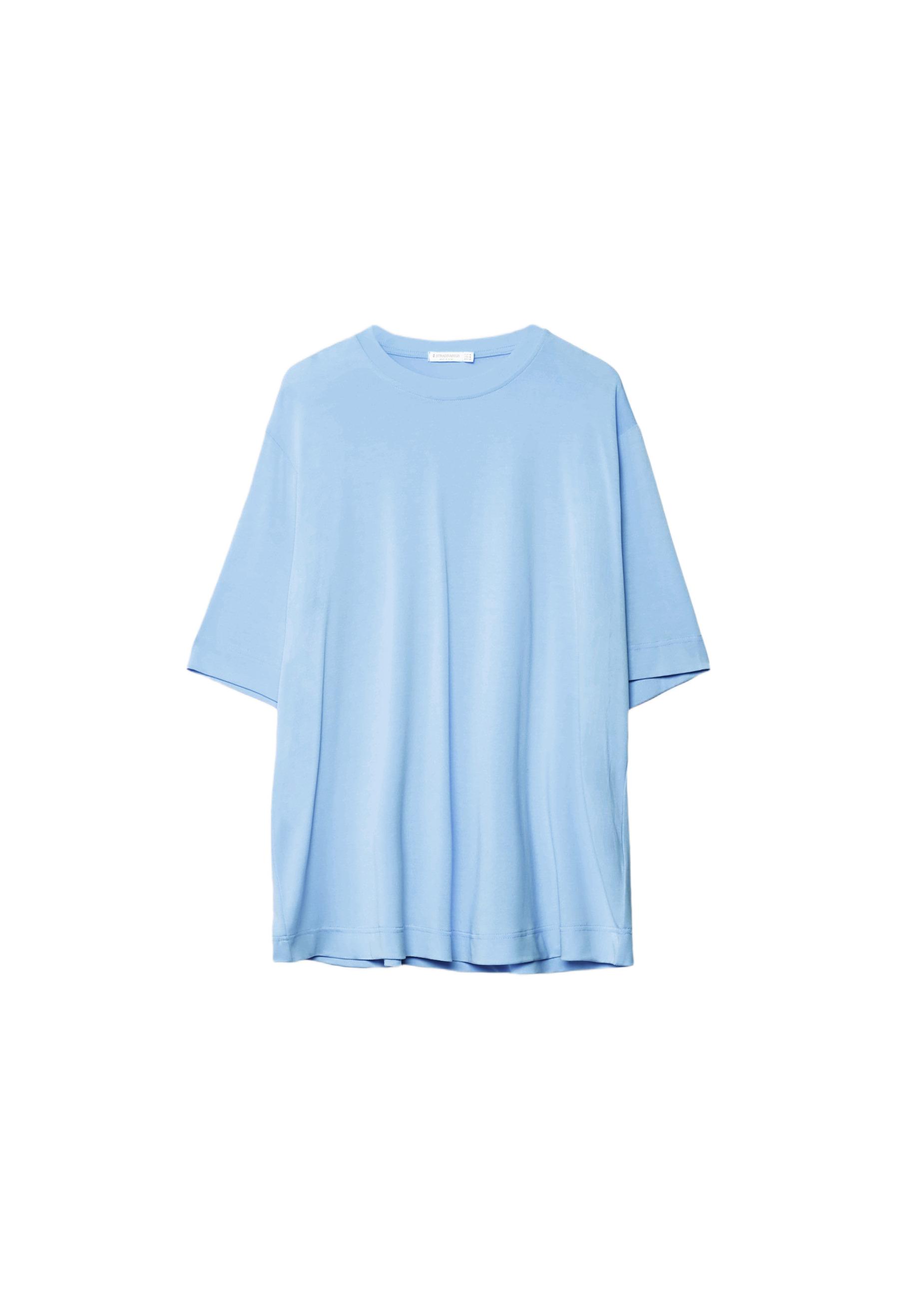 Soft-touch oversize turtleneck — Sky blue