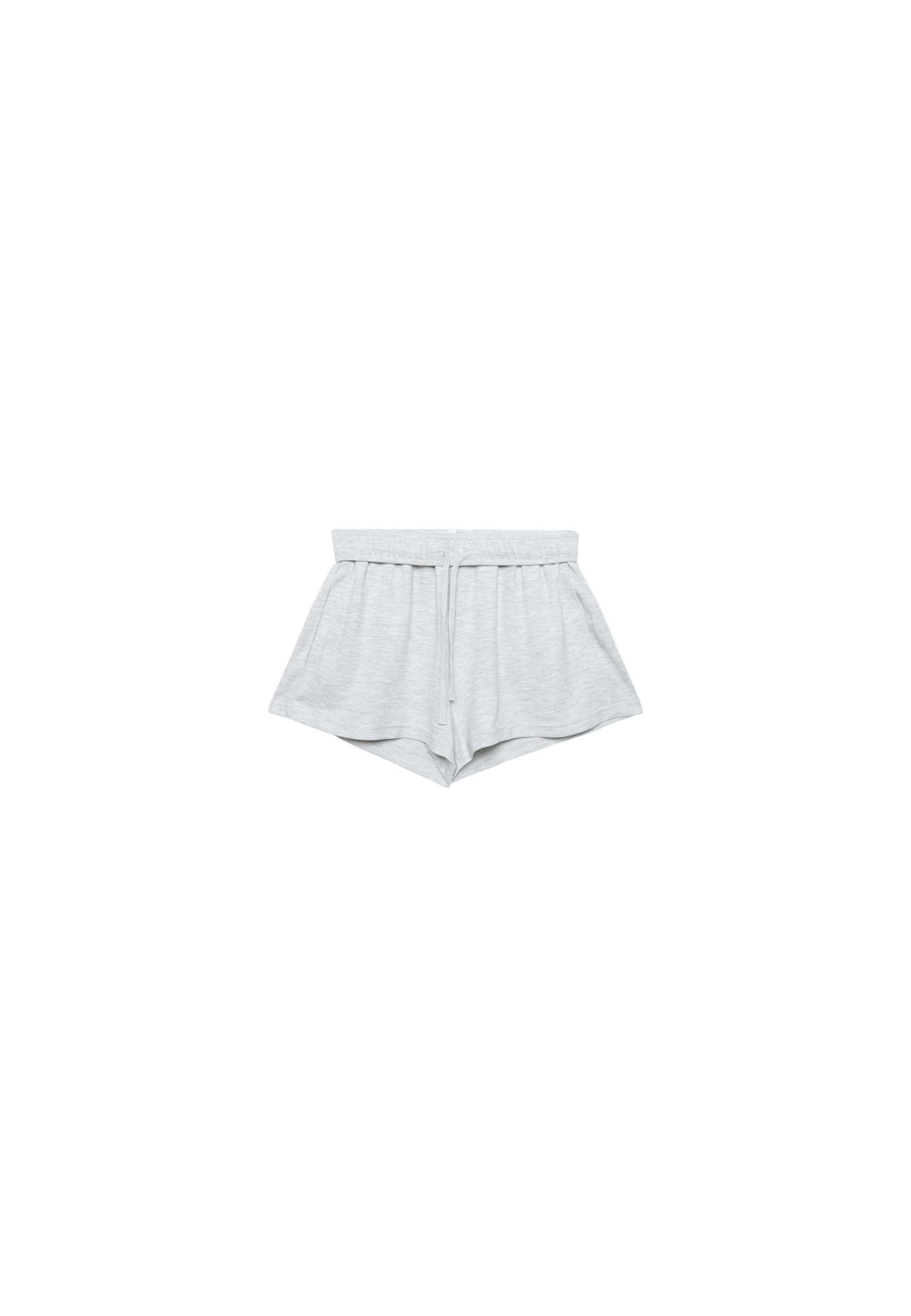 Turn-up waist mini shorts — Grey melange