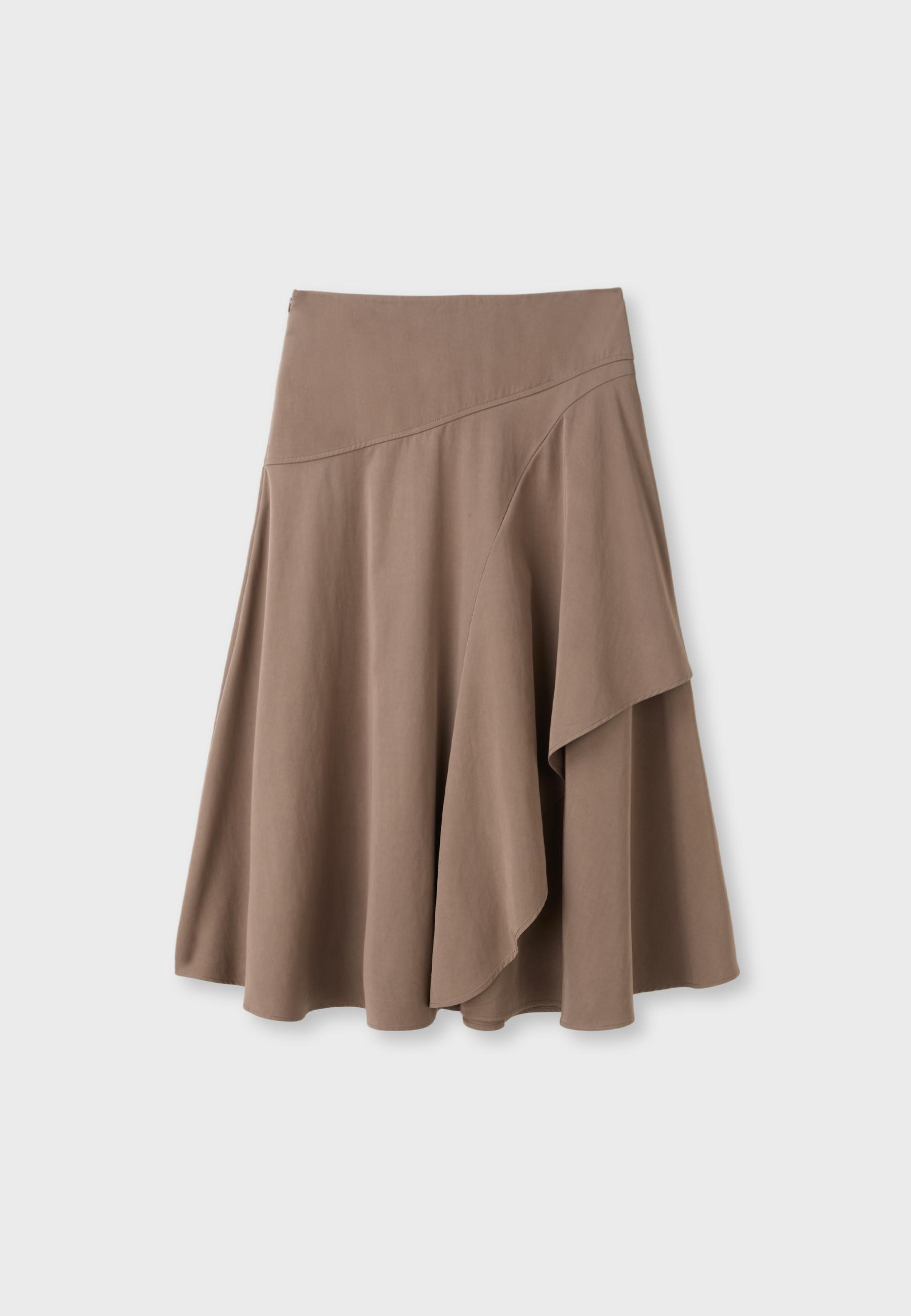 Layered midi skirt — Stone