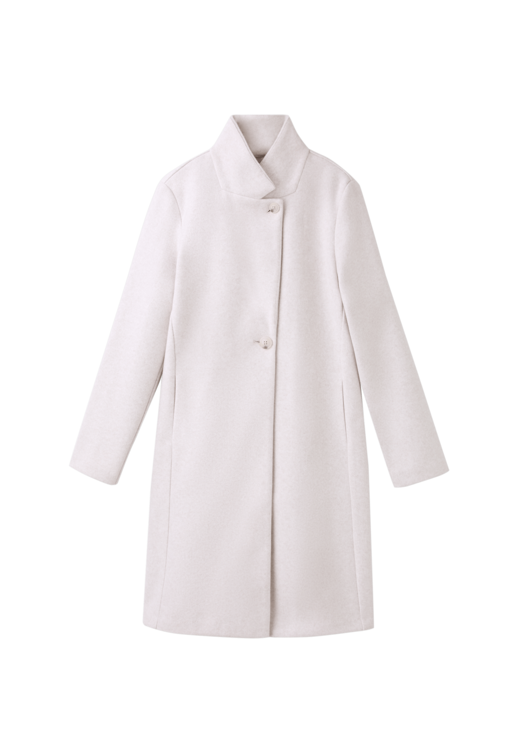 Basic soft-touch coat — Ecru