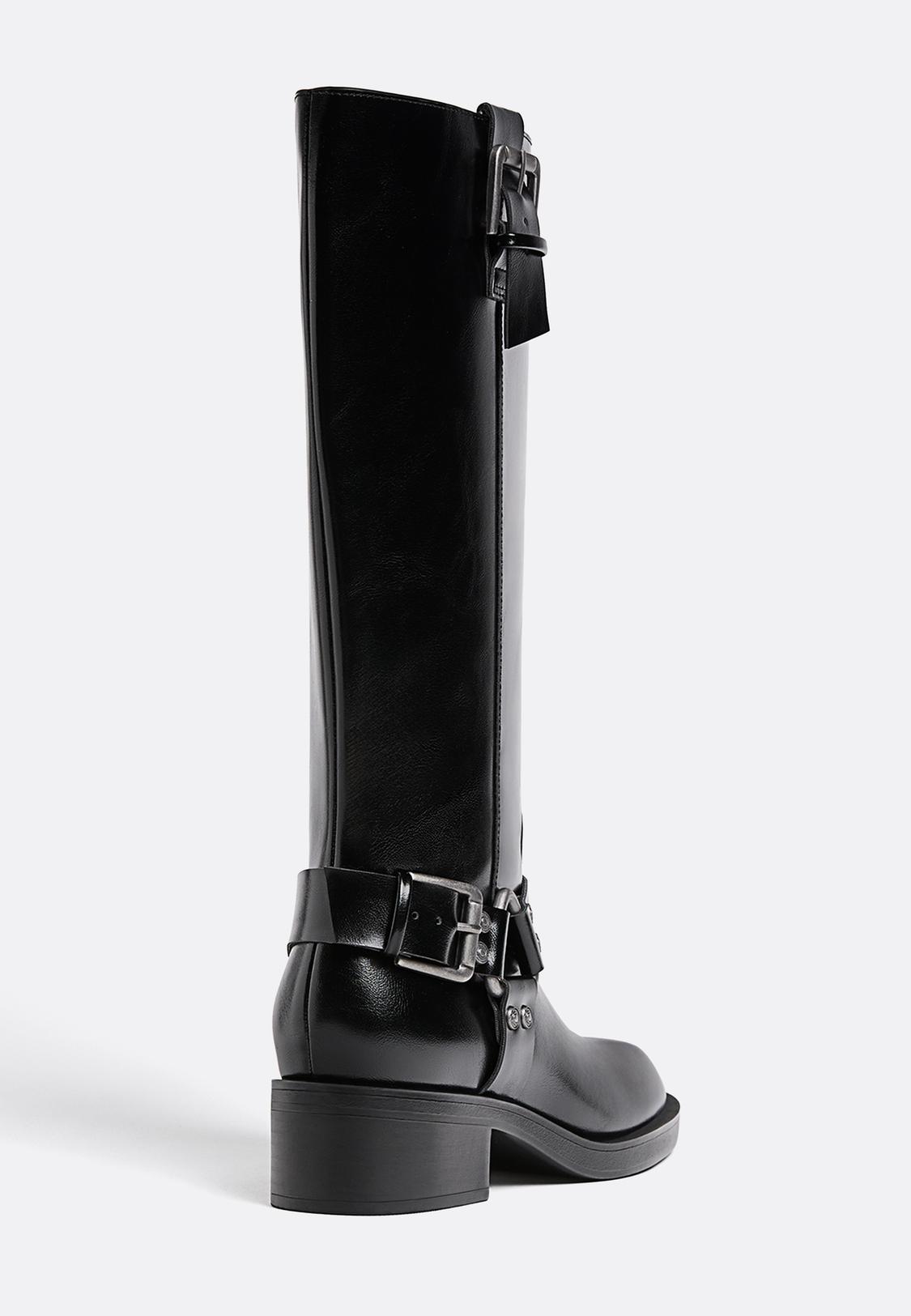 Botas planas biker hebillas - Main Image