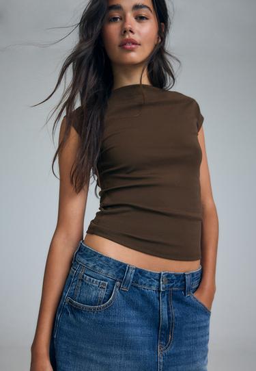 Denim midi skirt — MEDIUM DENIM WASH 6
