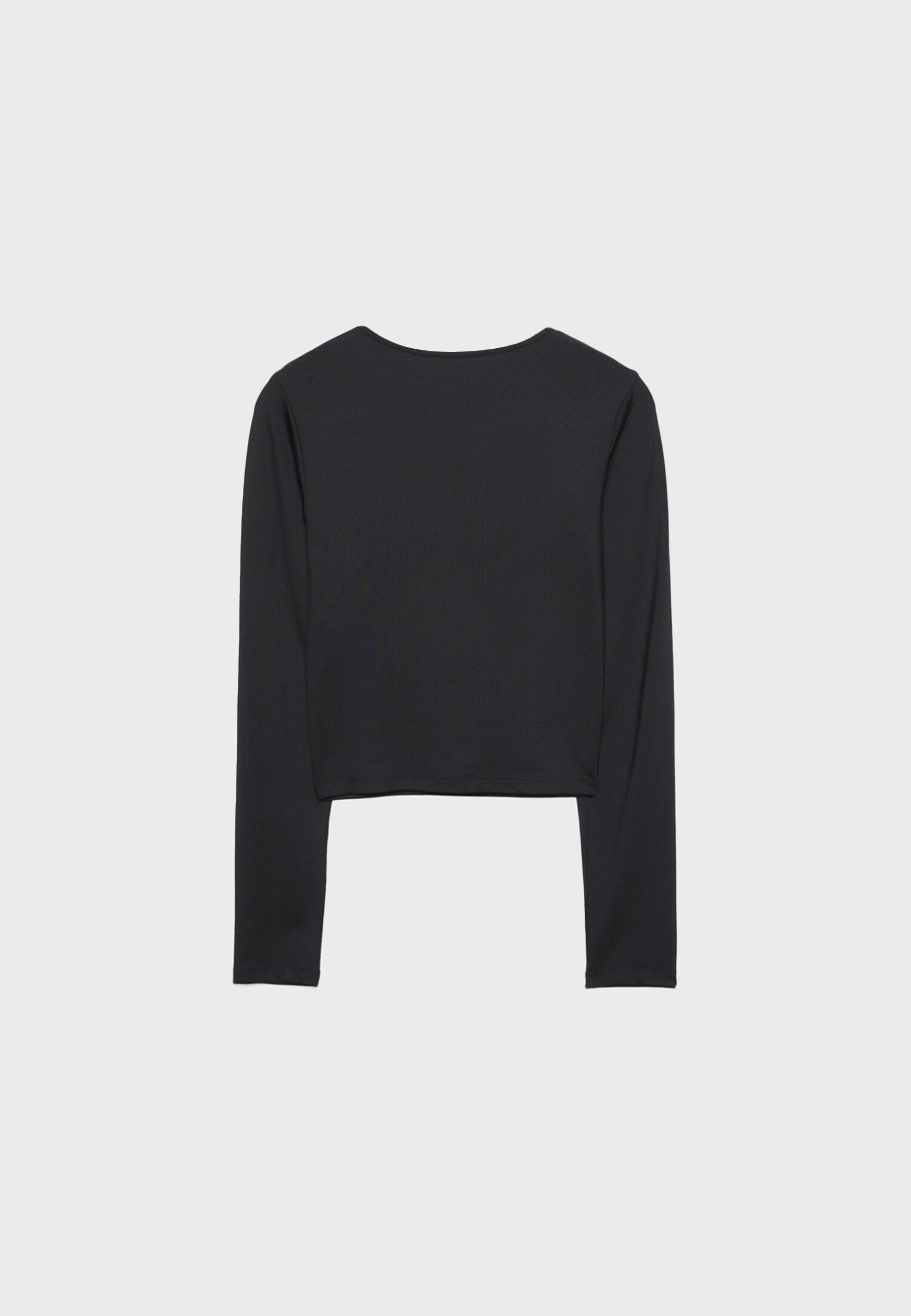 Long sleeve polyamide T-shirt — Black