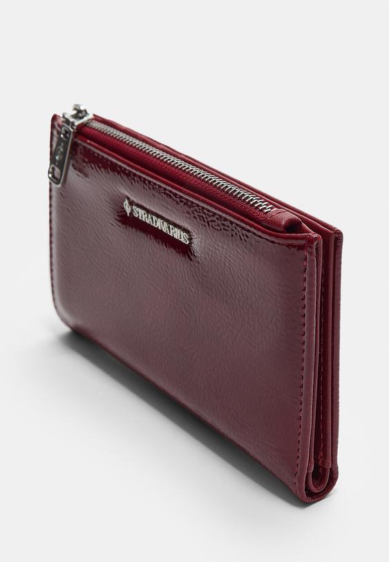 Stradivarius Rectangular Purse With Zip Red Os