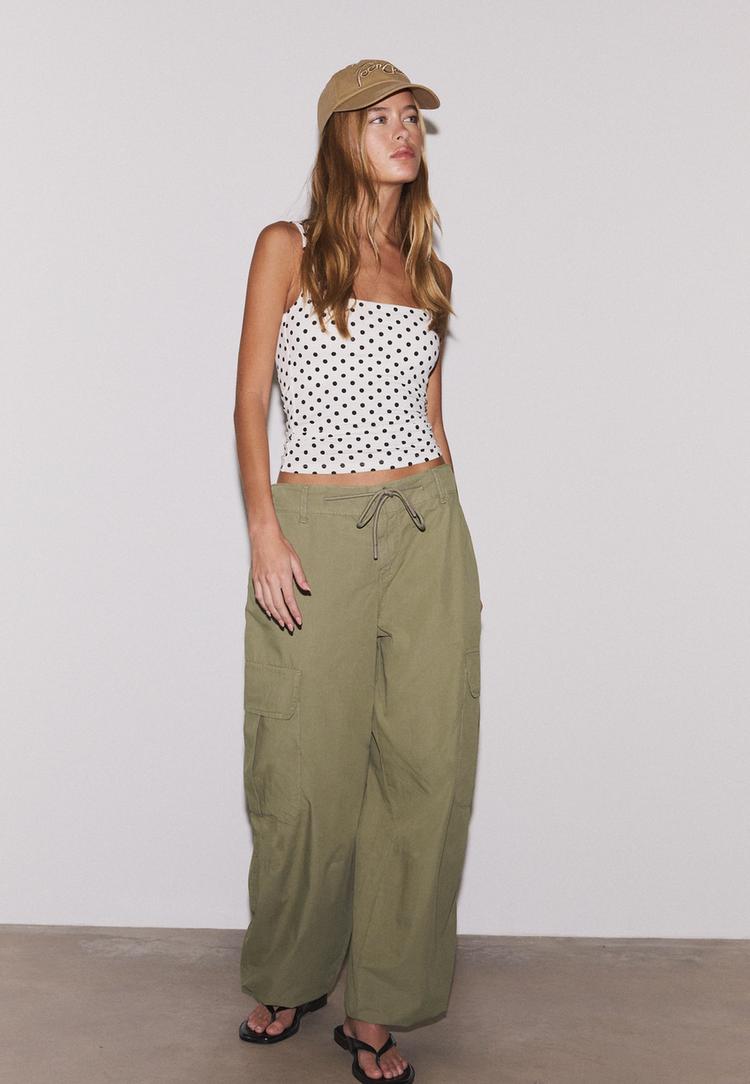 pantalon cargo en popeline