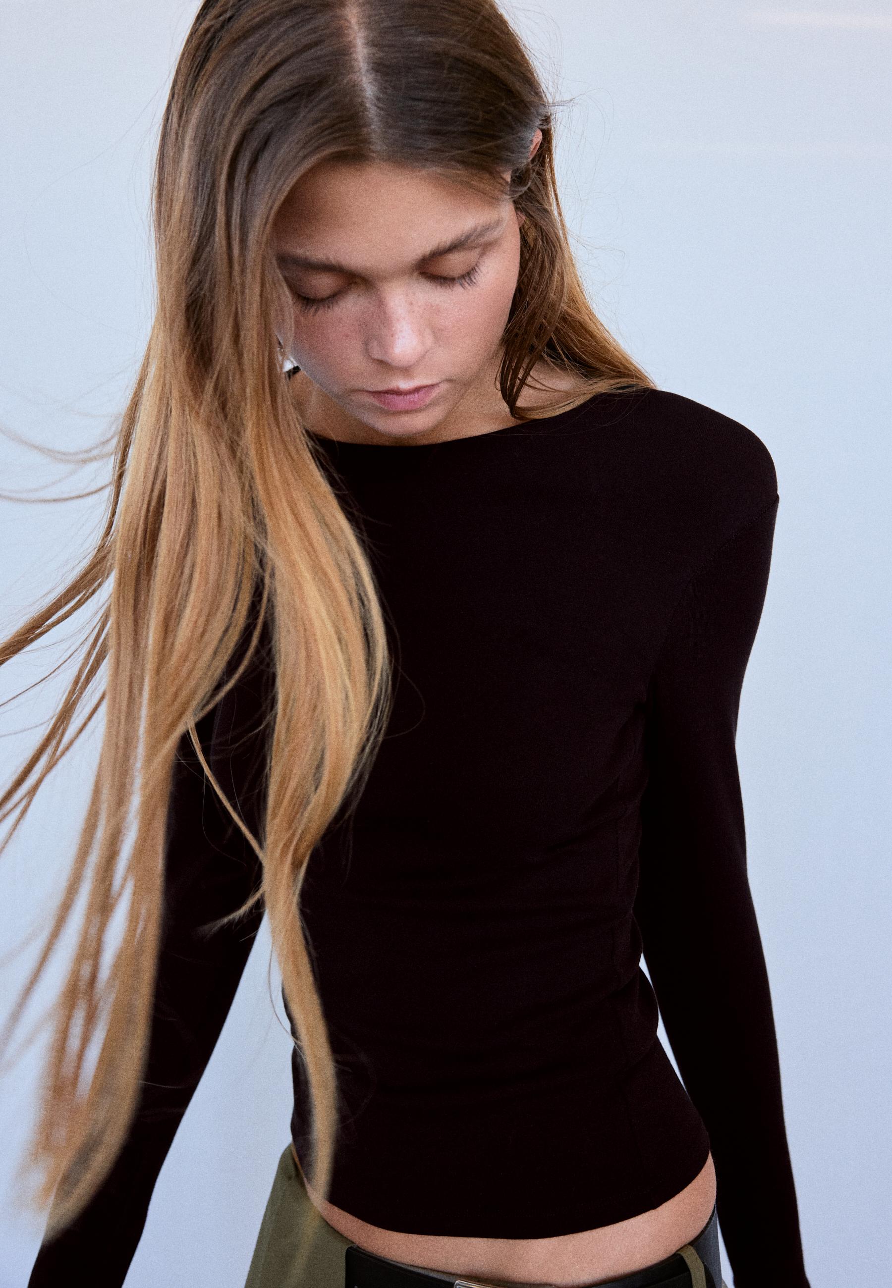 Stradivarius Uzun kollu basic t-shirt