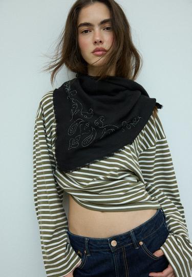 Rhinestones scarf — Black 2