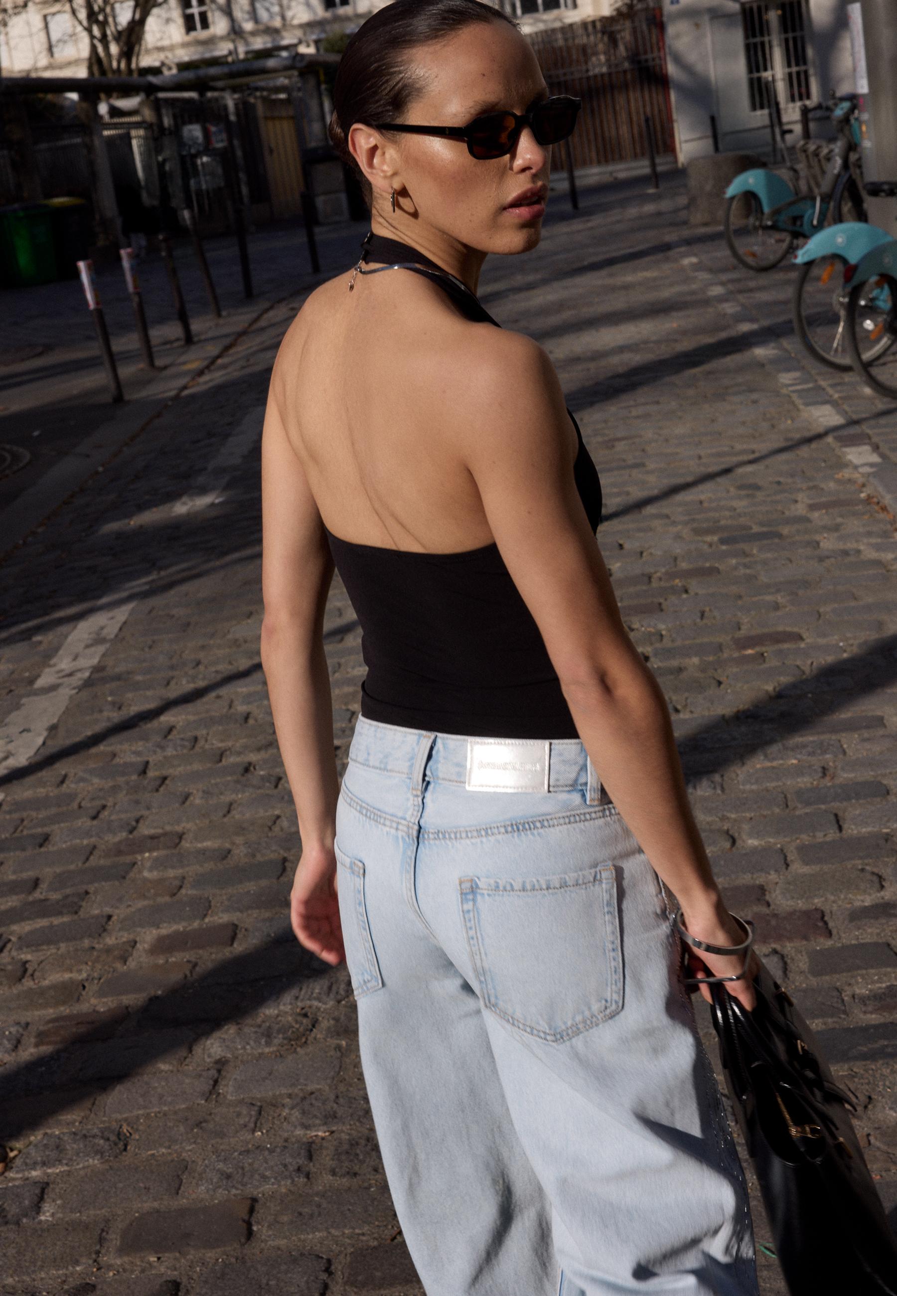 Halterneck bodysuit — Black