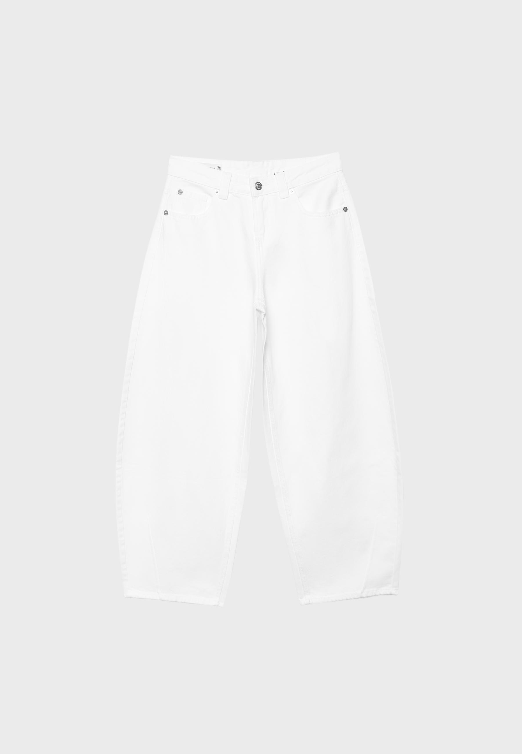 D80 Barrel fit jeans — White