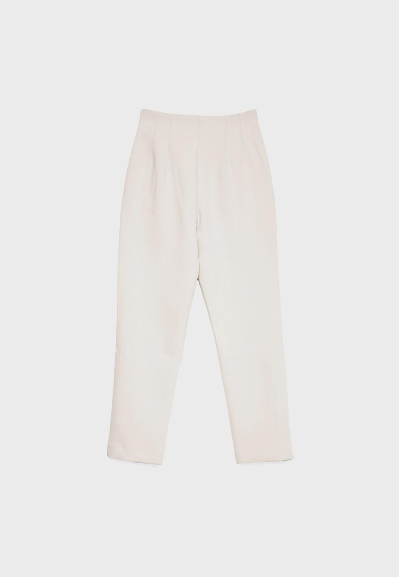 Darted smart trousers — Ecru