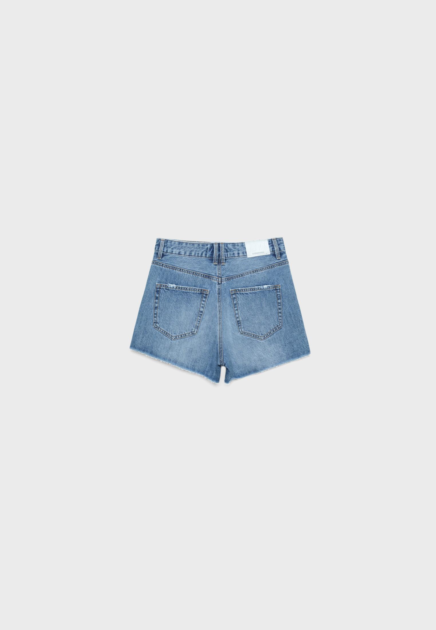 D75 Ripped denim shorts — MEDIUM BLUE DENIM