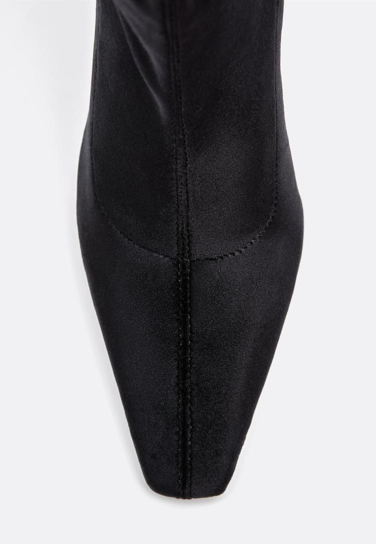 botines tacon fino efecto terciopelo