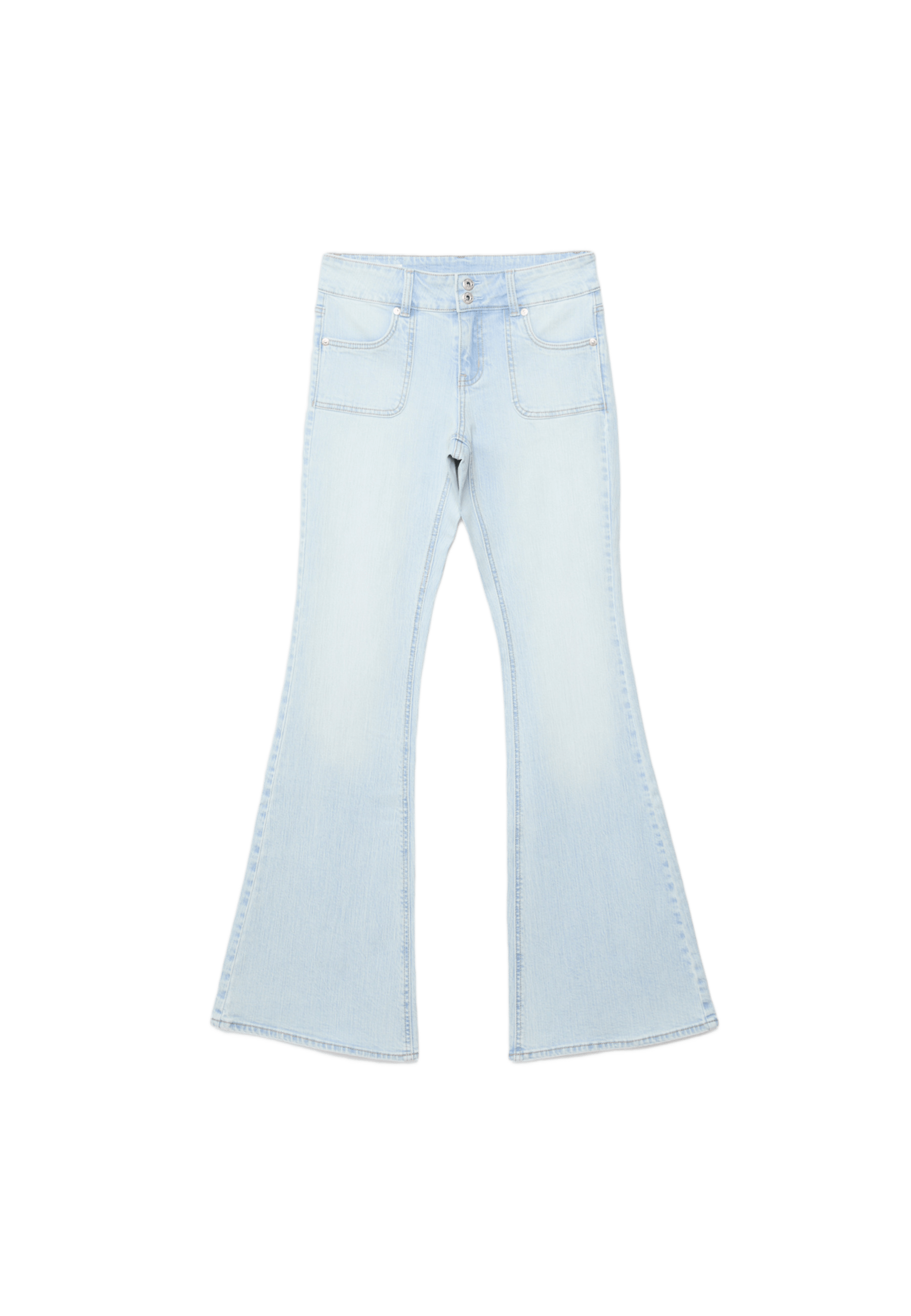 Low-rise jeans with seam pockets — LIGHT BLEACH