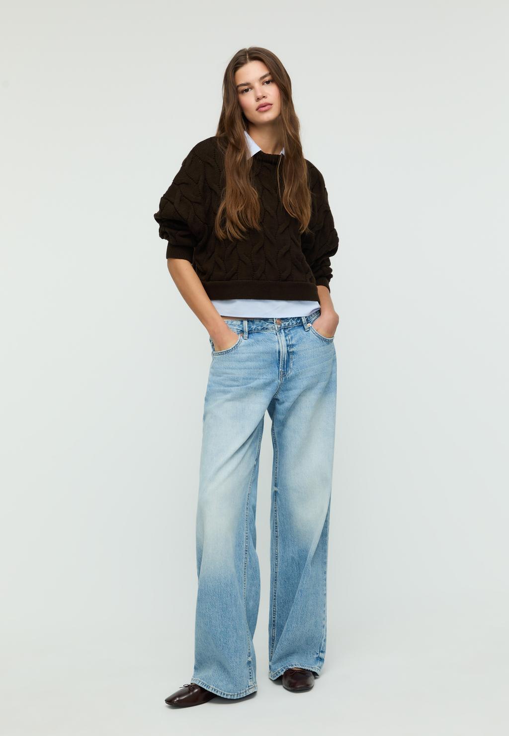 Gecombineerde tricot trui