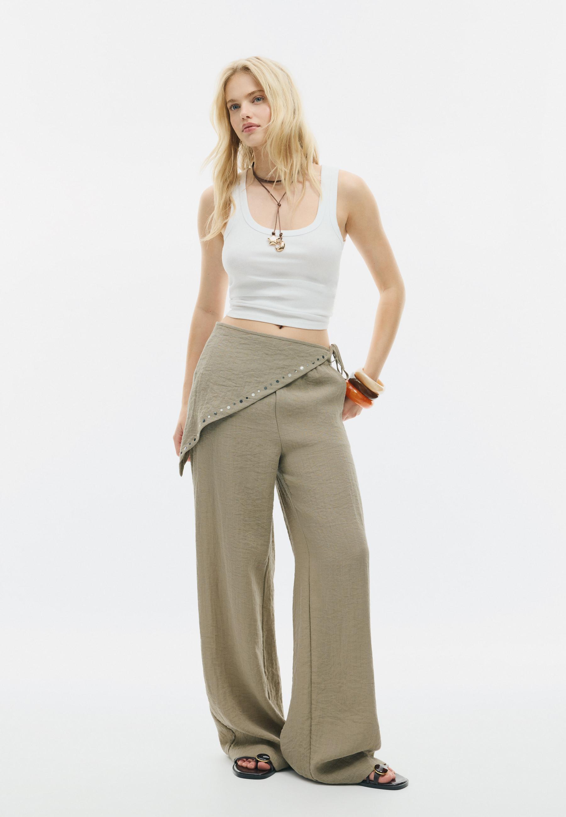 Flowing scarf trousers - Women's fashion | Stradivarius Romania
