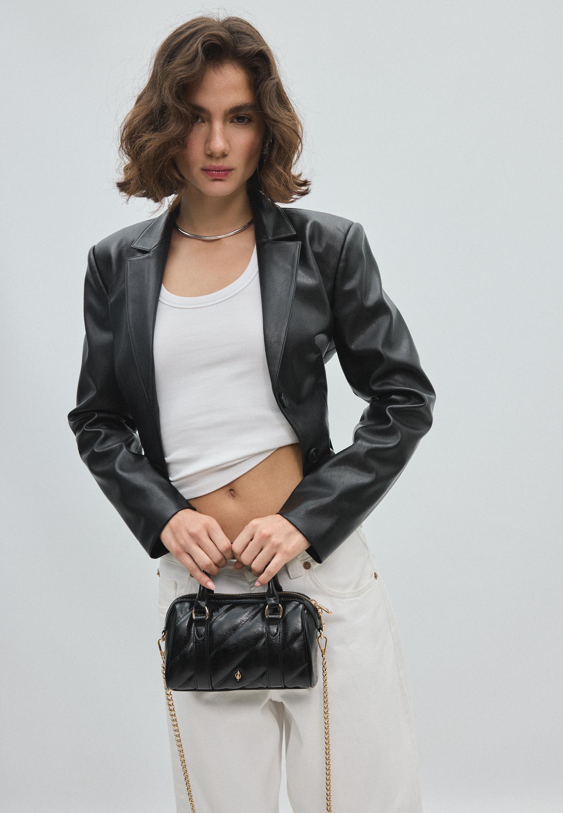 Quilted bowling bag — Black
