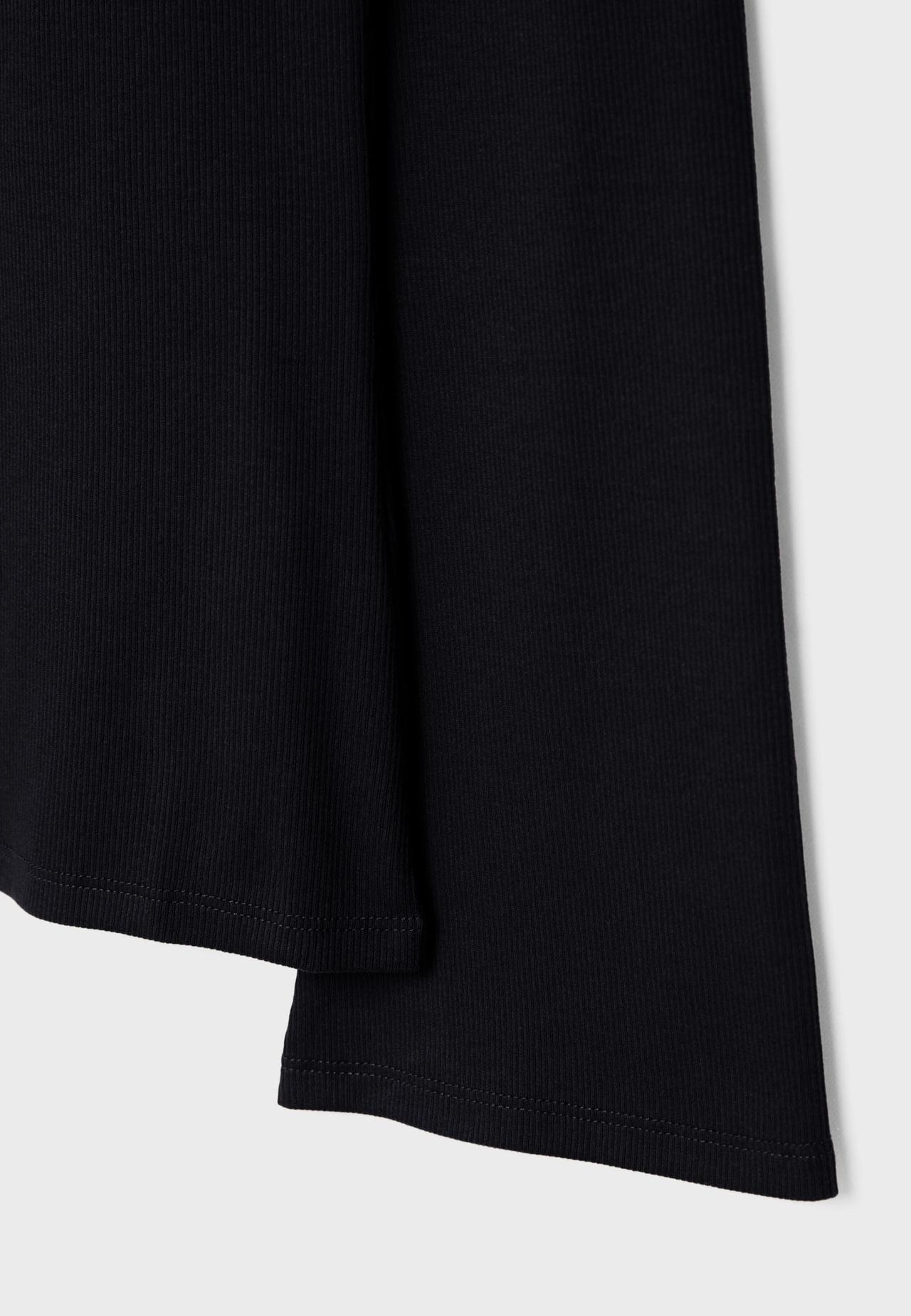 Flared sleeve basic T-shirt — Black