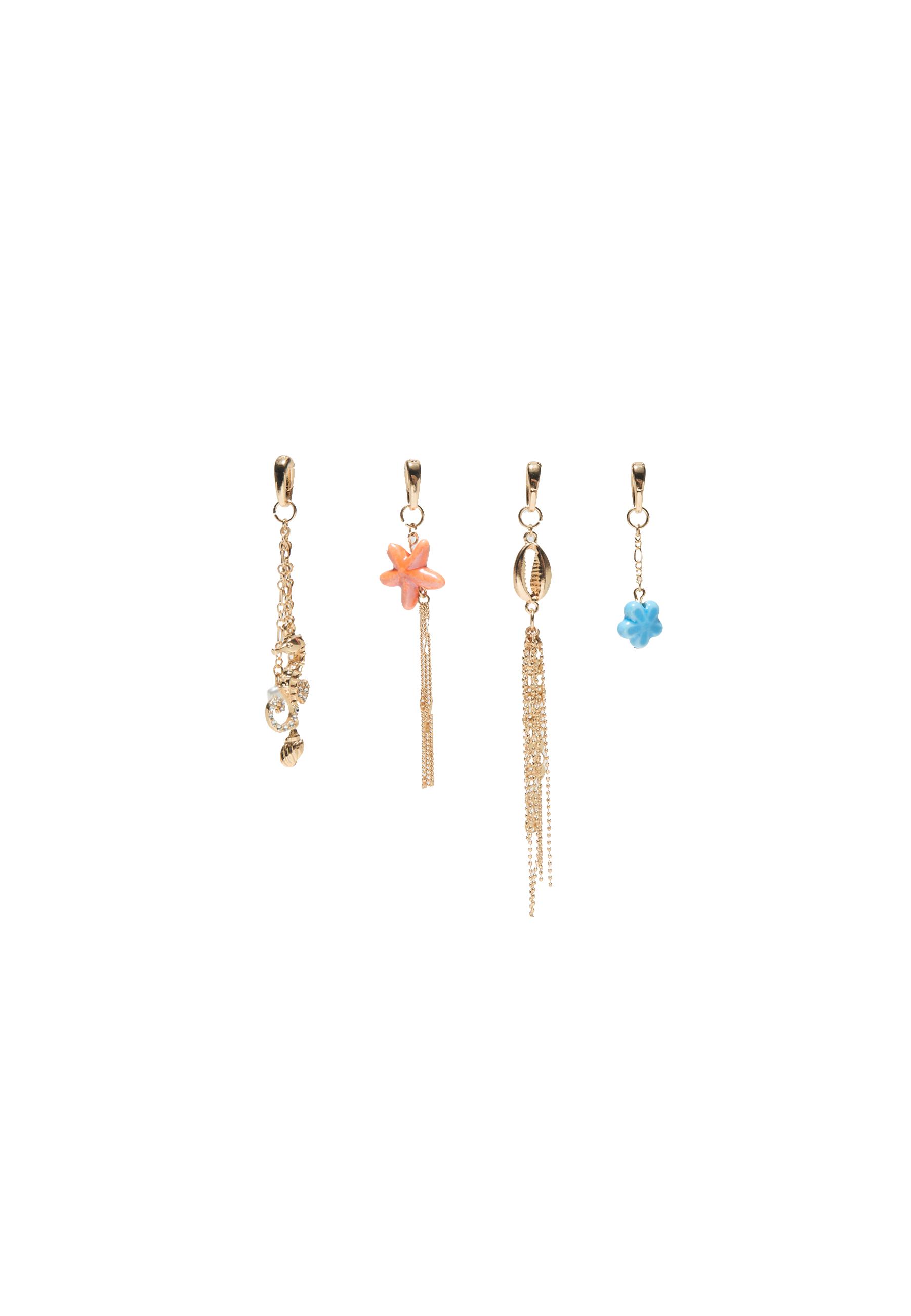 Set of 4 starfish bikini charms — Gold