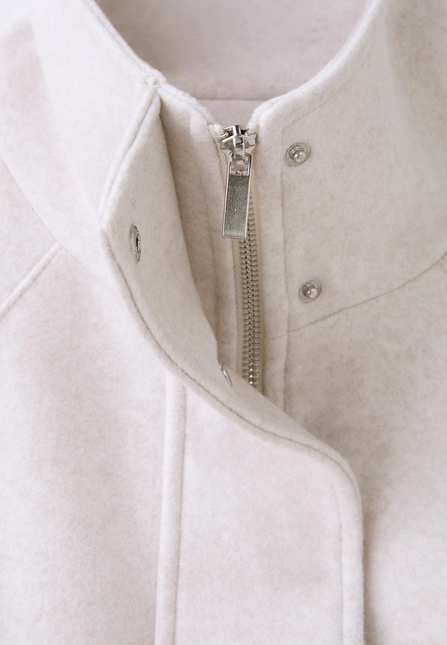 Soft-touch bomber jacket — Ecru