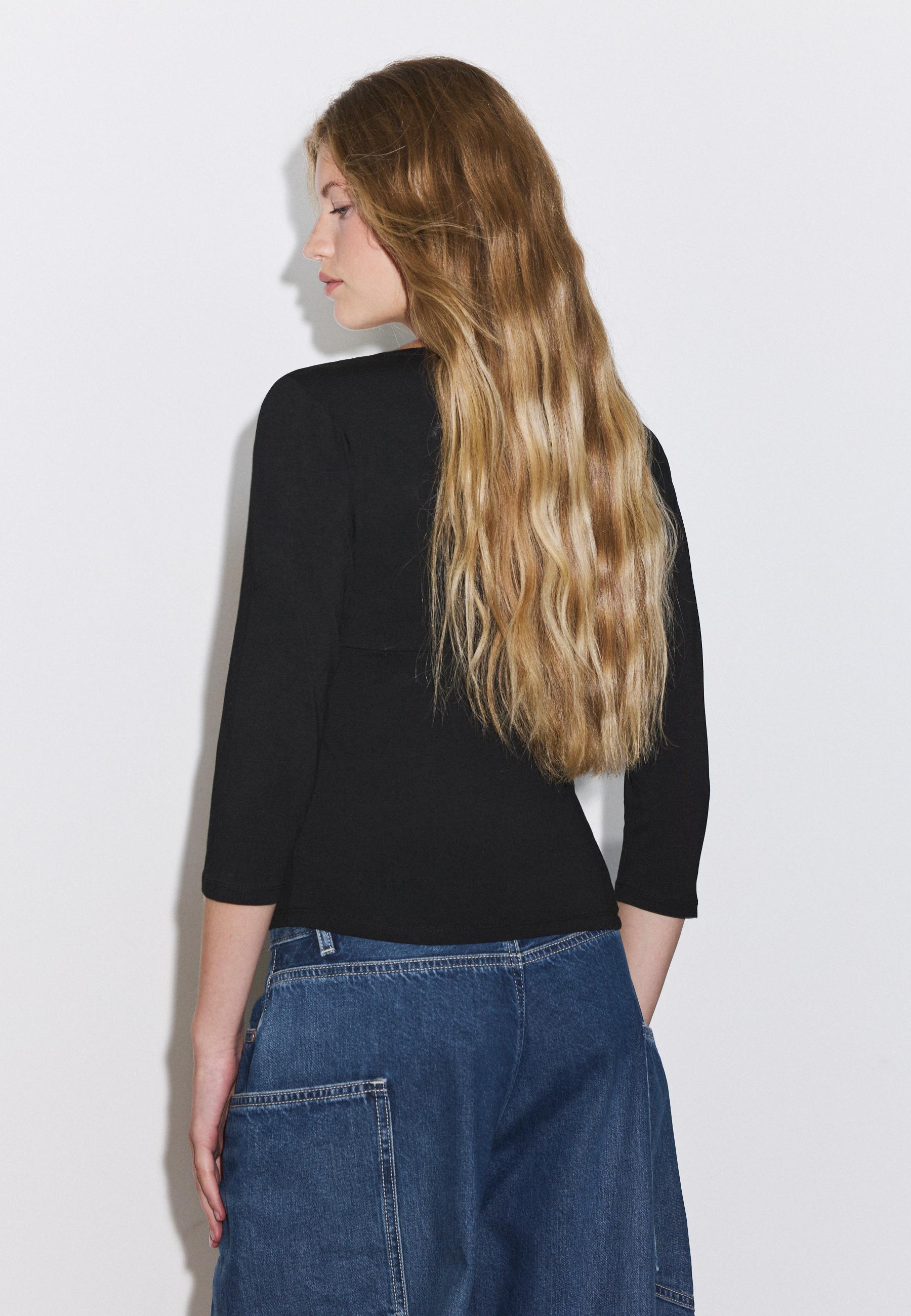 Underbust cut-out top — Black