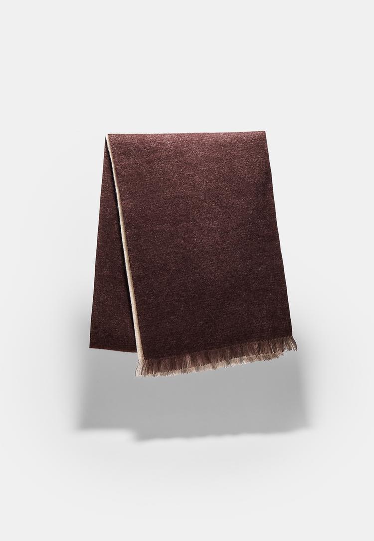 Stradivarius Κασκόλ Με Αντίθεση Καφέ Os φωτογραφία