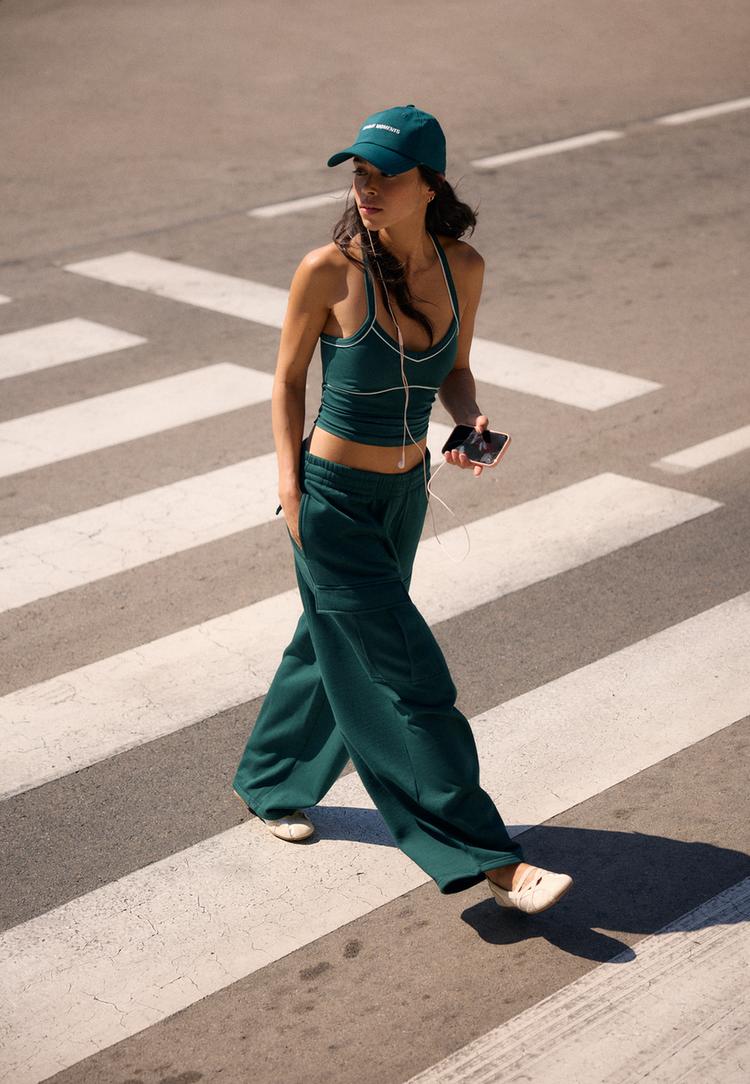 Stradivarius Cargo Παντελόνι Jogger Χακί Xl