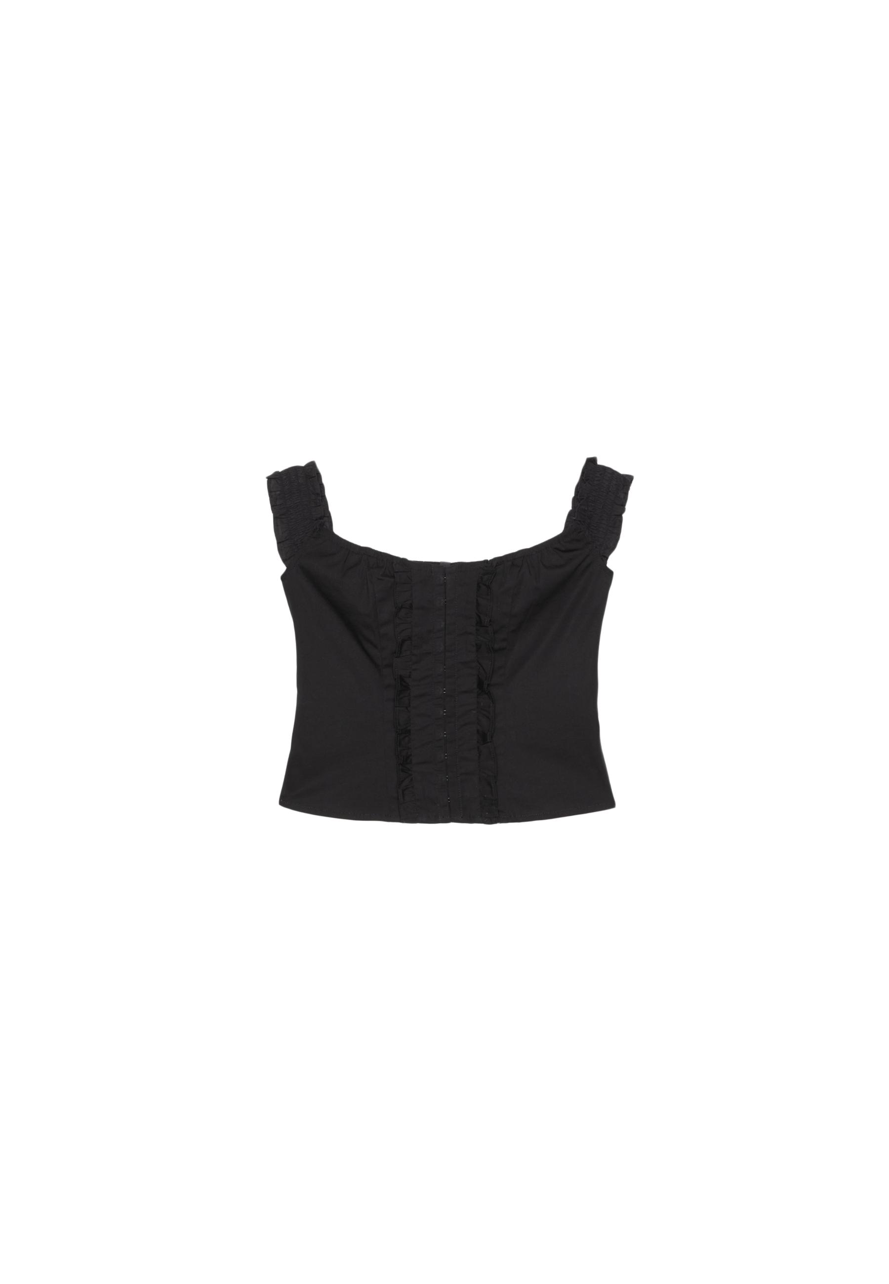 Ruffled corset top — Black
