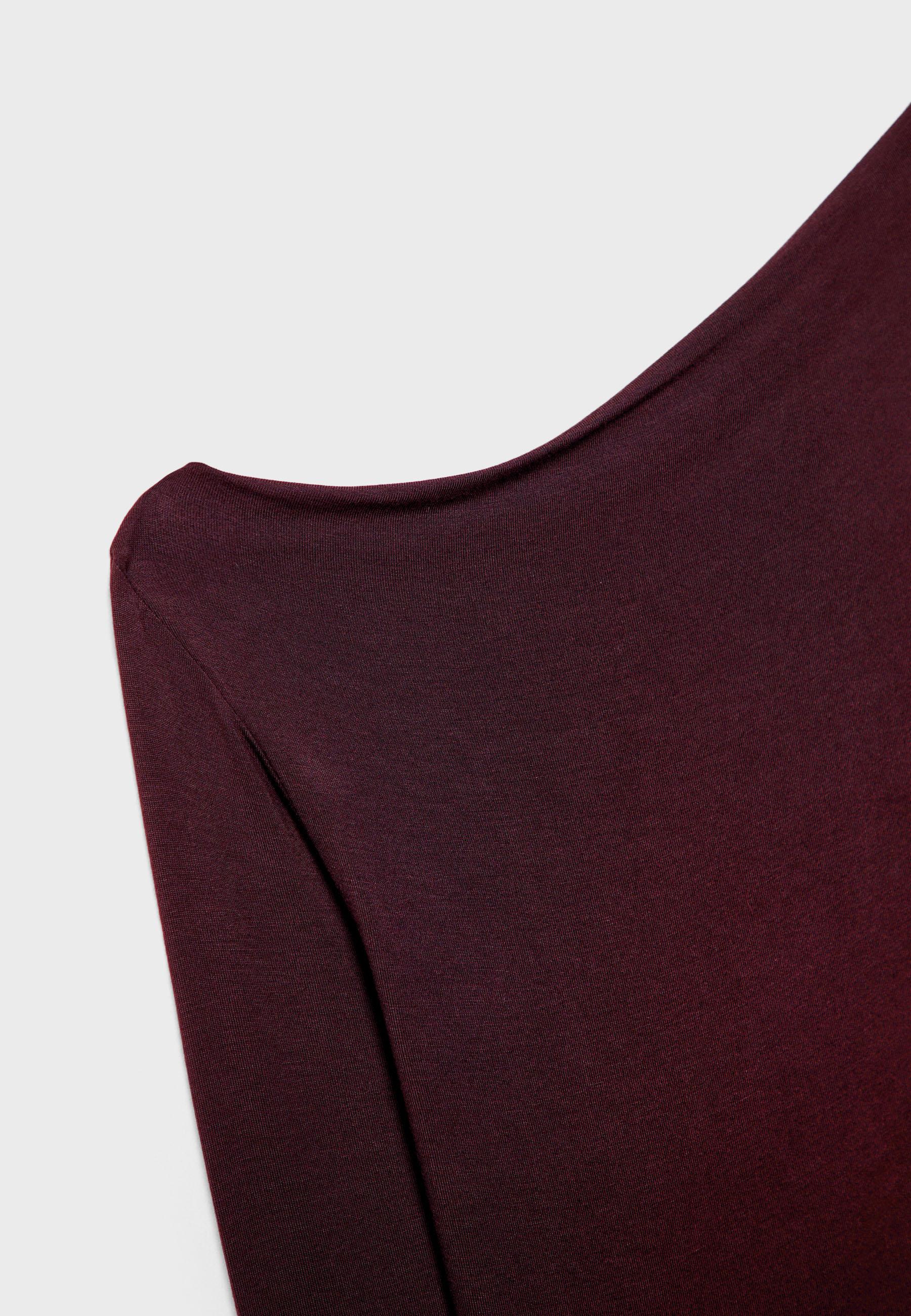 Asymmetrical neckline top — Burgundy