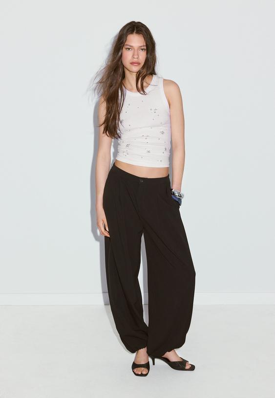 Mücevher detaylı çapraz askılı atlet - Görsel 2