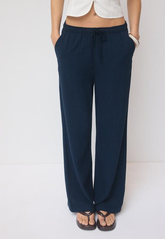 pantalon fluido efecto lino