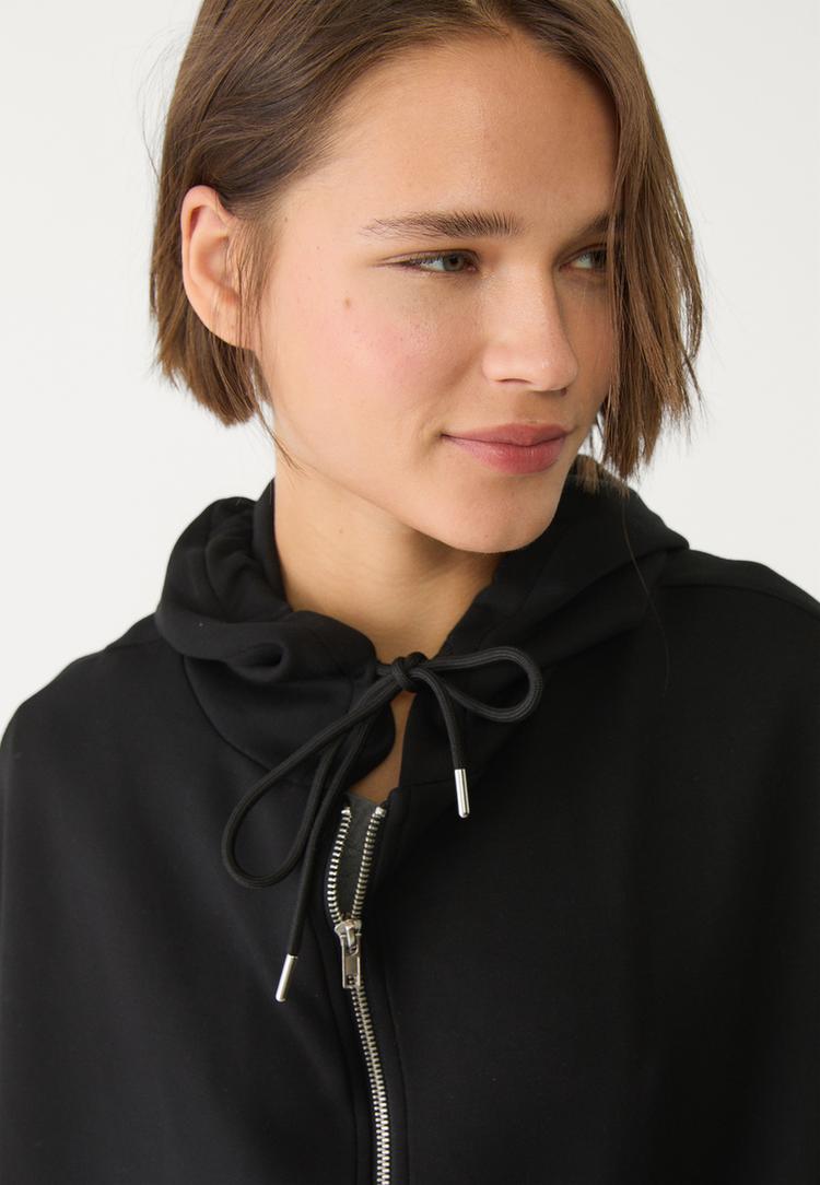 soft touch oversized capuchonsweater met rits
