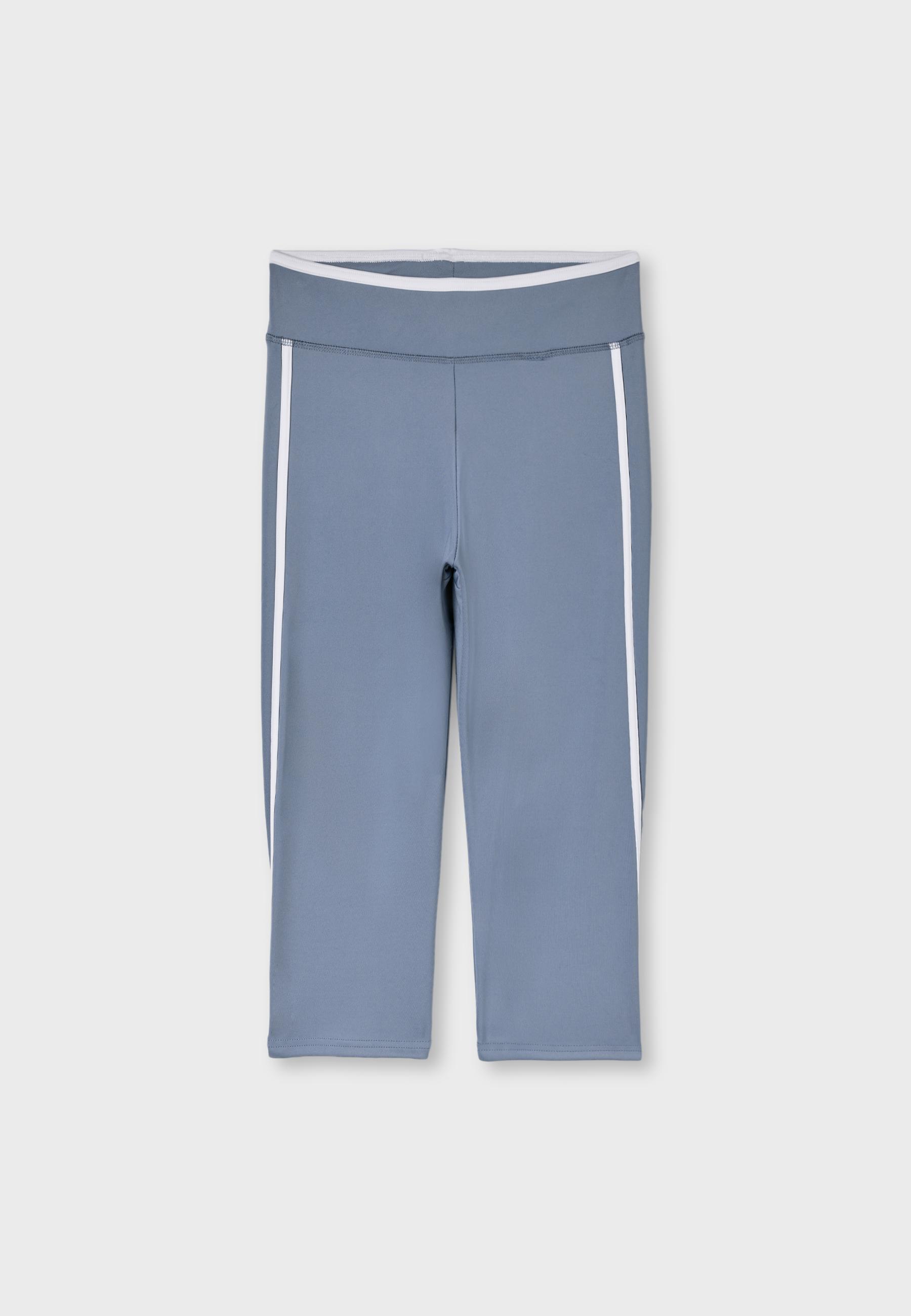 Side-stripe capri leggings — Sky blue