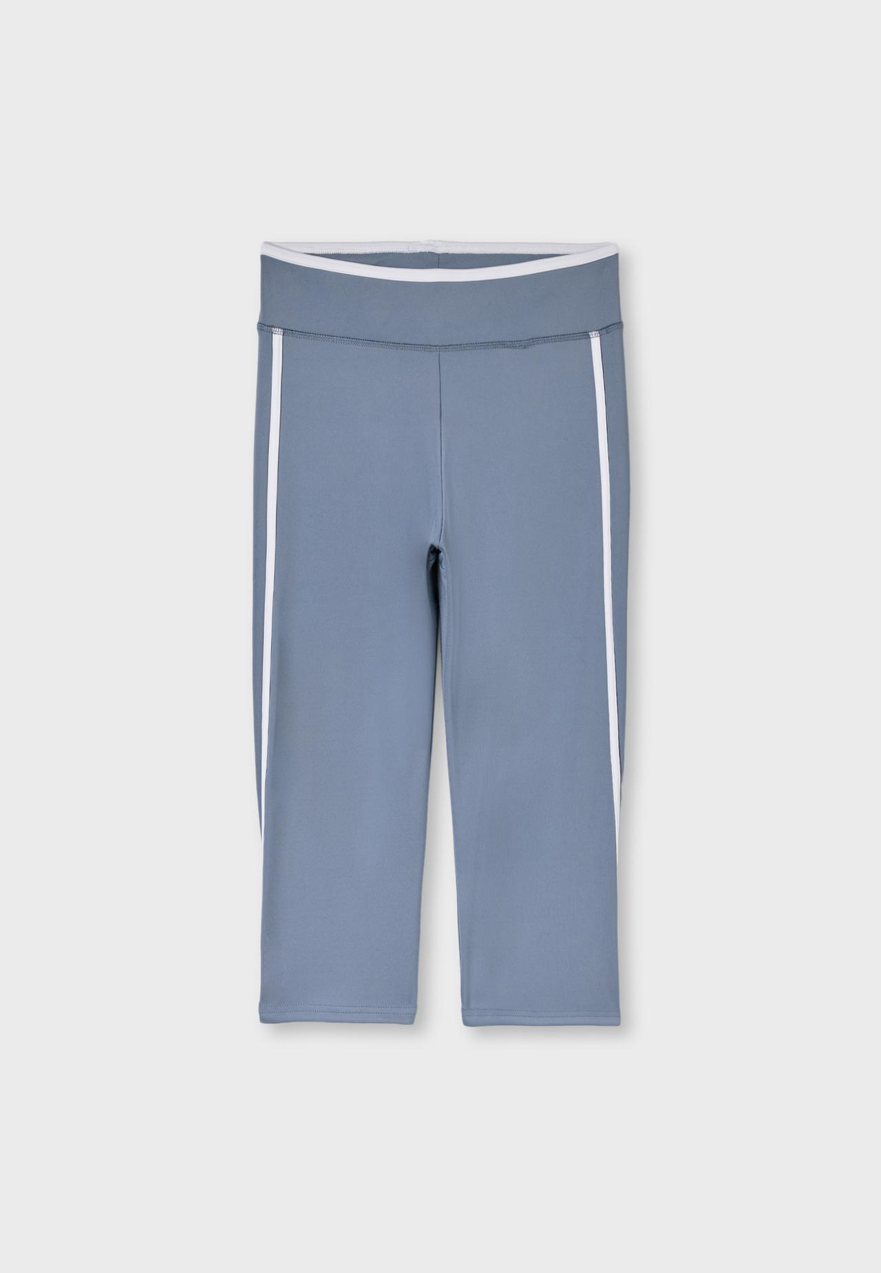 Side stripe capris leggings — Sky blue