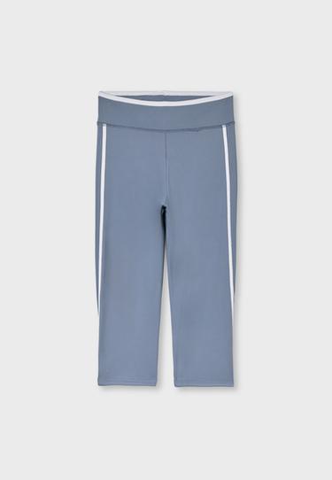 Side stripe capris leggings — Sky blue 6